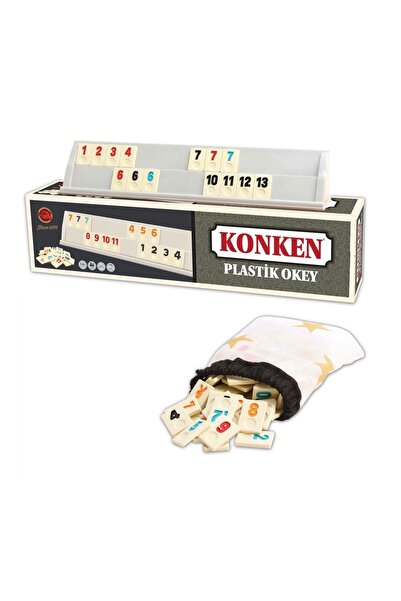 Star Oyun Aletleri KONKEN PLASTİK ISTAKA MELAMİN KEMİK TAŞ OKEY TAKIMI 42,5 C...