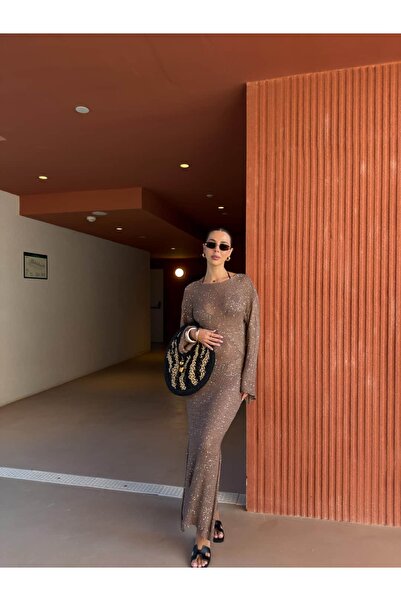 sinemkivanc co PULLU TRİKO UZUN PLAJ ELBİSE