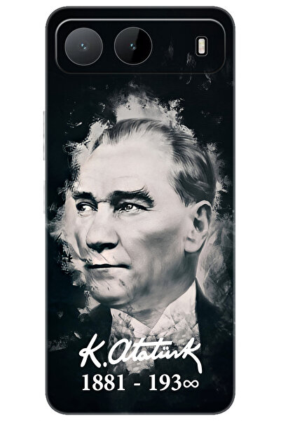 TECNO Spark 40 5G (KM8n) Uyumlu Kılıf Desen Baskılı Silikon Mustafa Kemal Ata...