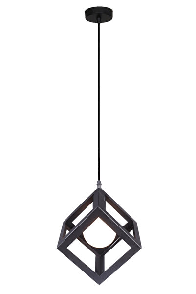 POWERTECH φωτιστικό οροφής HLL-0011, E27, 16x16x16cm, μεταλλικό, μαύρο