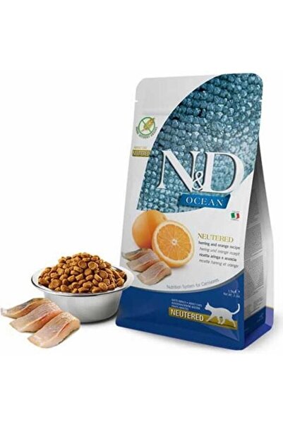 N&D Ocean Ringa Balıklı ve Portakallı Tahılsız Kısırlaştırılmış Kedi Maması 1...