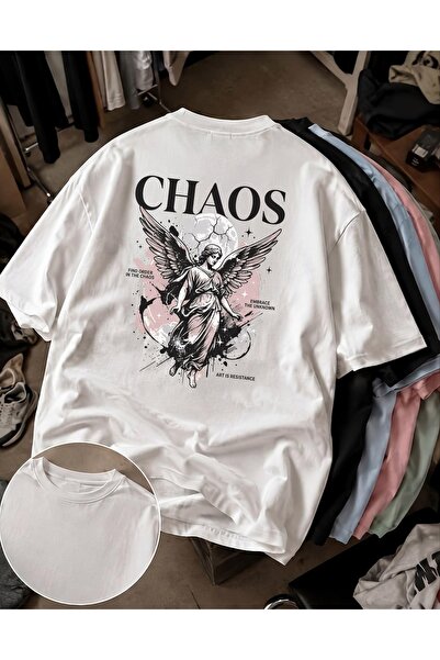 Vordevia Chaos Γυναικείο-Ανδρικό βαμβακερό μπλουζάκι με στάμπα σε μεγάλο μέγεθος
