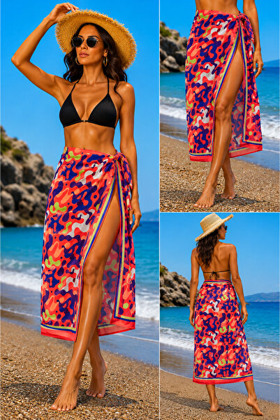 Pareo Colorful Patterned Women's Pareo, Beach Shawl 70X180 cm