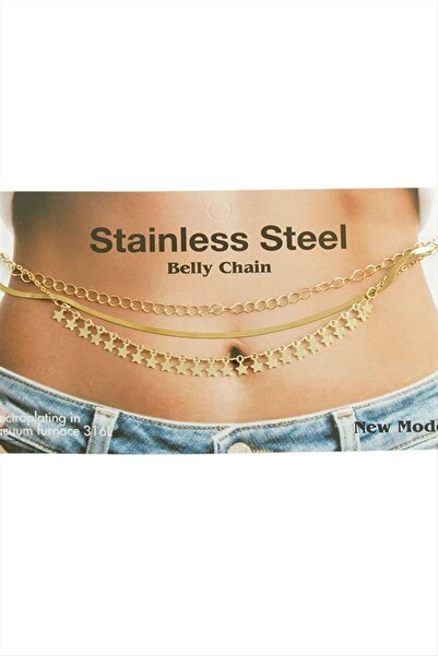 Generic Brand Yıldız Çelik Waist Belly Chain - Yellow