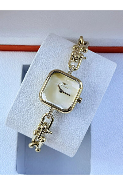 FERRO Yellow Steel Cord Women Wristwatch Fl40185A-B 3 Atm Water Resistant 2 Y...