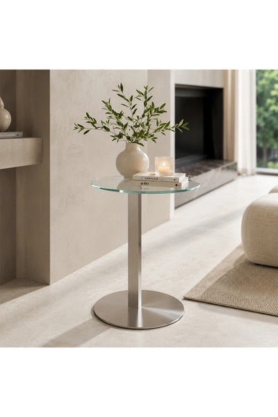 Mily Modern service table with a contemporary and elegant silver design