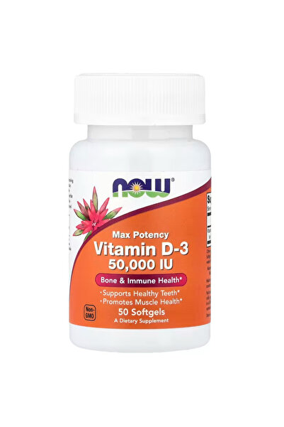 Now Foods Supplements, Vitamin D-3 50,000 IU Softgels, 50 softgels