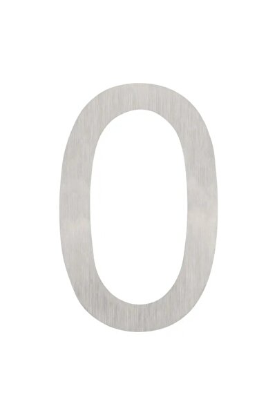 OEM Metal door number, digit 0, self-adhesive, stainless steel, 75 mm, Bossram