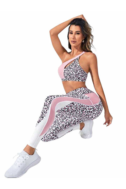 Woman's Fashion Γυναικείο Σετ με Κολάν Ροζ
