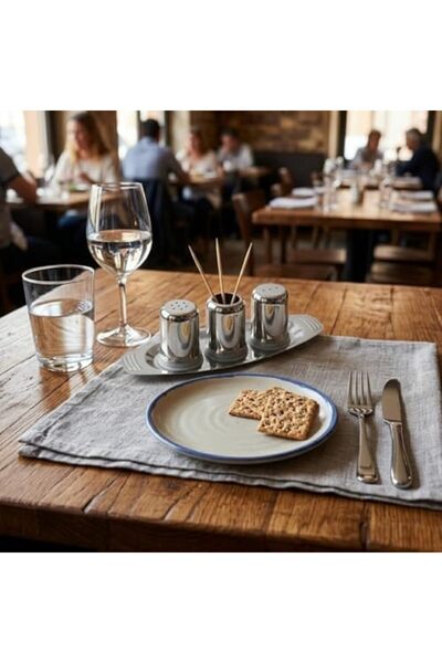 Yıldızan Ysf Shop Stainless Steel Salt Shaker, Pepper Shaker, and Toothpick H...
