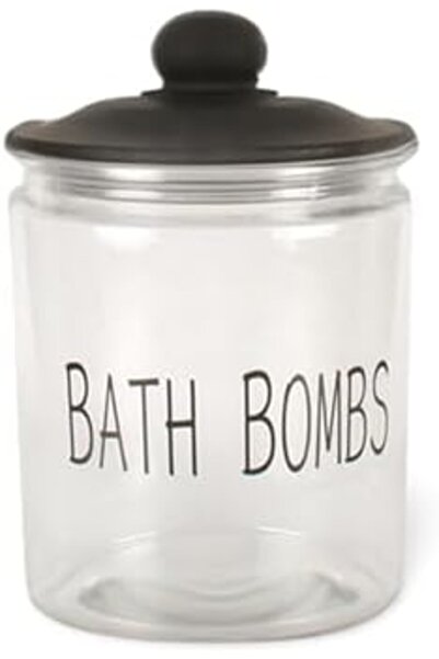 Yıldızan Adn Shop 1.8 L Glass Detergent Container – Amber Color, “Bath Bombs”...