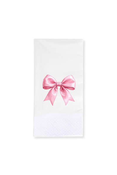 Story 33x33 cm Pembe Fiyonk Kurdele Baskı Desenli 2 Katlı 16'lı 1/8 Katlama B...