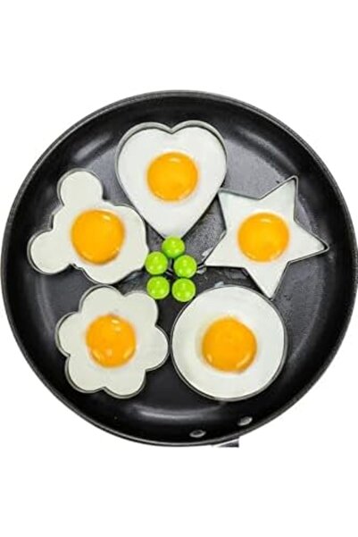 Yıldızan Msa Shop Metallic Circle-Shaped Metal Omelet Egg and Crepe Mold, Dur...