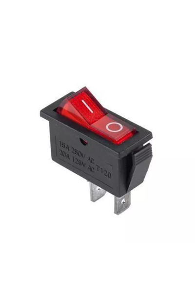 OEM Intrerupator RS-101 2 pini ON-OFF rosu 250V 15A cu retinere