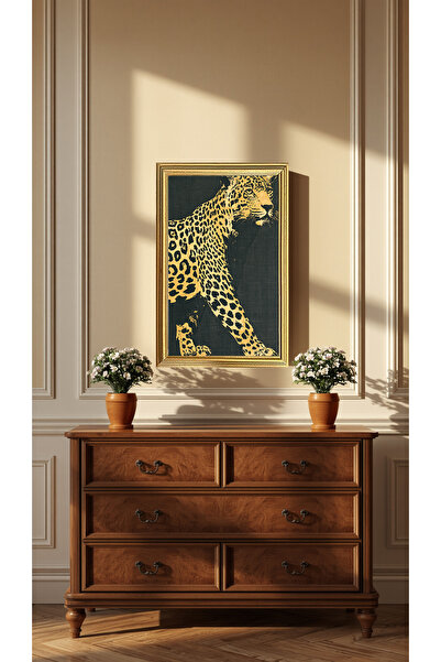 BlackSea LEOPAR,MİNİMALİST TASARIM,LAKE BOYALI MDF ÇERÇEVE
