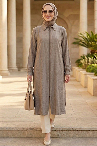 Neva Style Șapcă cu fermoar din nurcă deschisă, cu design modest 15512AV