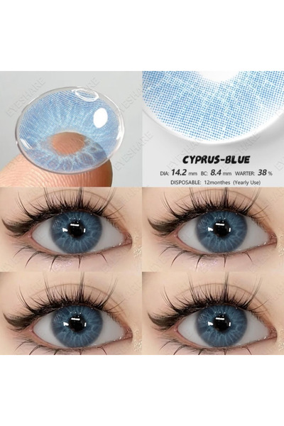 Genel Markalar CYPRUS BLUE GÖZ LENSİ BATMA YANMA YAPMAZ YUMUŞAK 12 AY KULLANI...