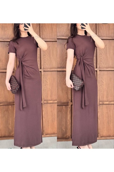 Jöns Butik Γυναικείο μακρύ φόρεμα με λεπτομέρεια δεσίματος στη μέση – Μάξι φό...