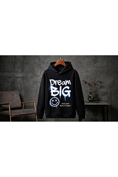 Unisex Oversize Özel Baskılı Kapüşonlu Sweatshirt