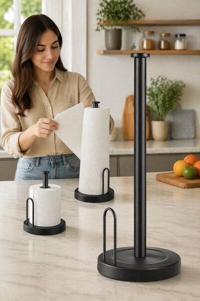Generic 1 Stainless Steel Paper Towel Holder Non Slip Weighted Base Counterto...