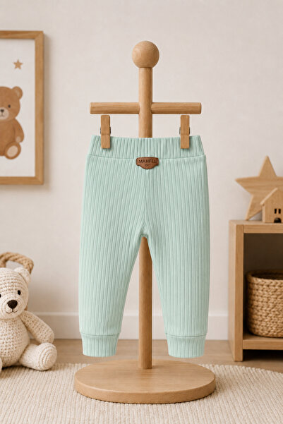 MAHFEL 100% Cotton Ribbed Baby Diaper Green