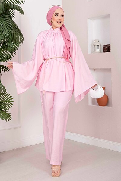 EBRUTESETTÜR Set elegant cu tunică și pantaloni, roz