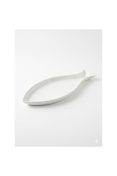 B&D Elegant White Ceramic Fish-Shaped Serving Dish, Decorative Dish