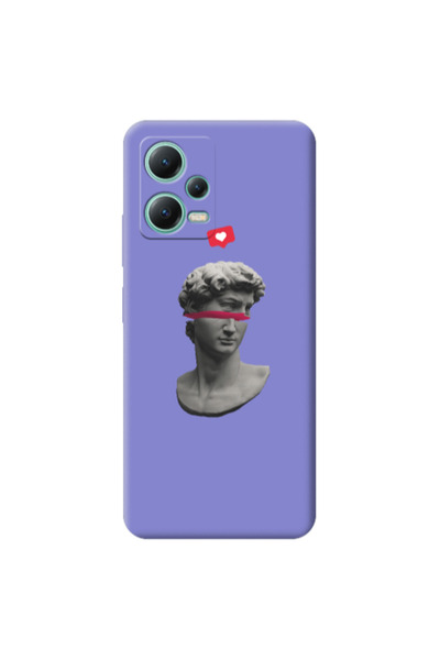 Other Xiaomi Redmi Note 12 Pro 5G Half statue Purple Colored Silicone TPU Θήκη