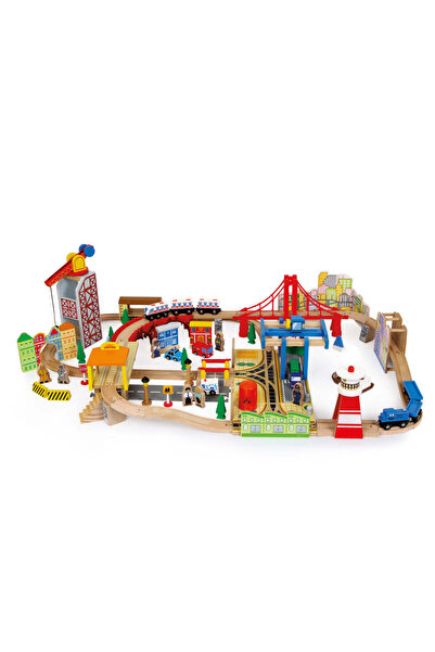 Small Foot Cale ferată din lemn „Port” – Set mare din lemn certificat FSC, cu...