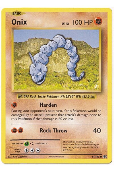 Pokemon Onix #61 - Evolutions - Kartı (NM- Near Mint)