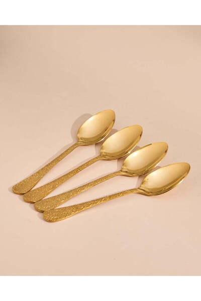 REDTAG Gold Dinner Spoon Wrinkled Finish Set (4 Piece)