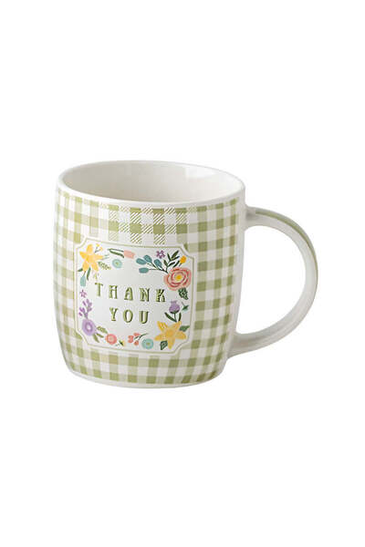 Kitchen Stories Cana din portelan, 350 ml, Pois Stripes