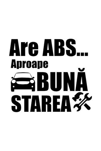 OEM Autocolant decorativ auto  "Are ABS... în stare aproape nouă ", 10cm, Negru