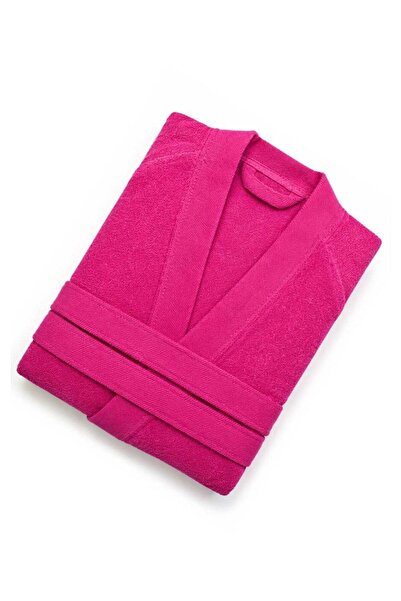 MY COTTON Unisex Pink Kimono Bathrobe 100% Cotton Soft Absorbent Spa & Hotel ...