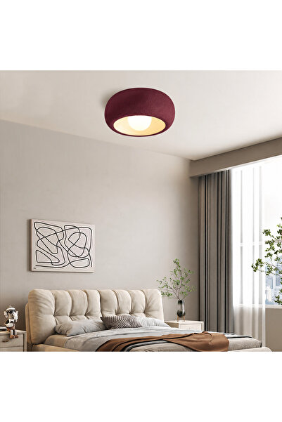 Ferisa Home Beton Görünümlü Dokulu Plafonyer Avize E27 Duylu Tavana Sıfır Mod...