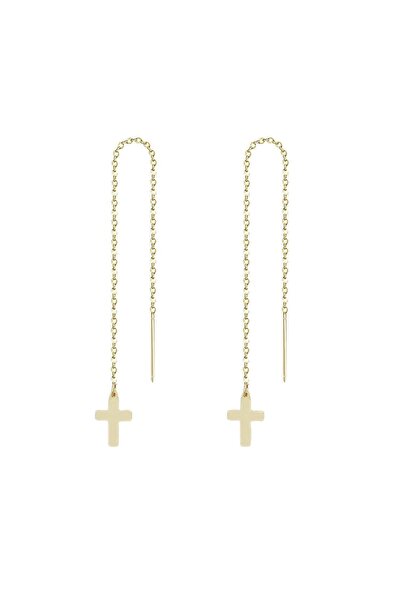 Bijuteria SORELLY Cercei în formă de cruce, placați cu aur de 14k