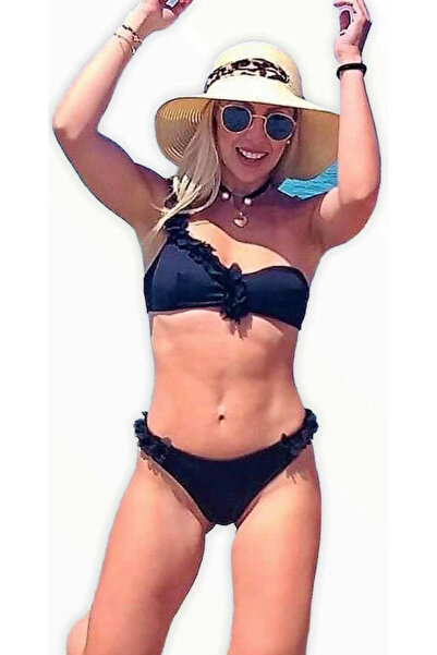 Woman's Fashion Μαύρο μπικίνι τοπ με έναν ώμο