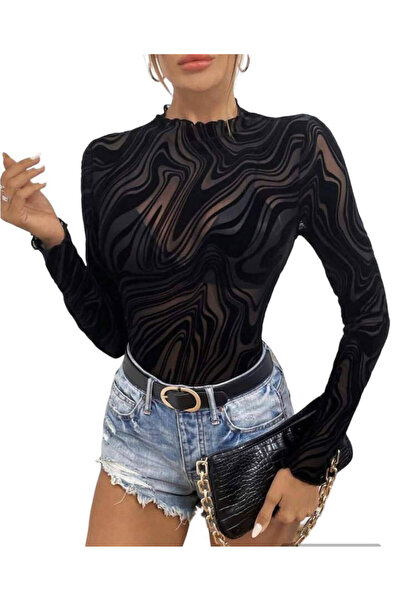 Woman's Fashion Γυναικεία Μακρυμάνικη Μαύρη Μπλούζα