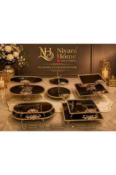 Niyara home 9-Piece Set of Presentation Glasses Made of Glass and Metal