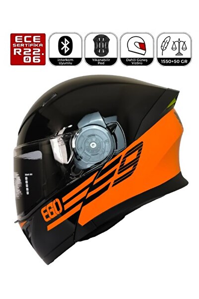 FAZER FR-965 Ego Red Motosiklet Kaskı Çene Açılır Güneş Vizörlü Motorcu Kask