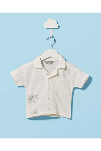 REDTAG Infant Boys White Button-Down Shirt