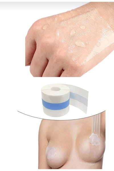 AV ANZAV 1574 Şeffaf Göğüs Şekillendirici Bant Sütyen Elbise içi Sütyen - Boob Tape Meme Bandı 5 cm x 5 m (Hipoalerjenik)