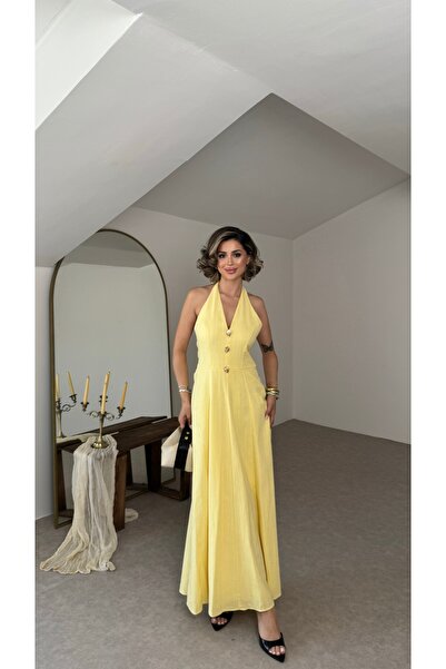 Nesil Sole Halter Neck Maxi Dress