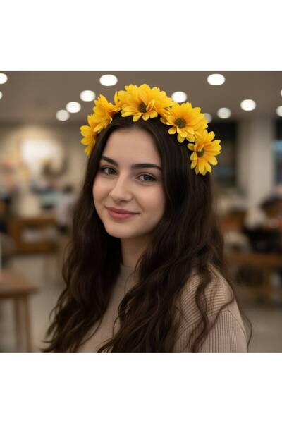 sedoshhomevision Daisy Flower Hair Crown Colorful Flexible Hair Accessory