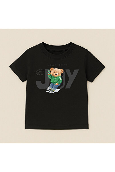 SVART WEAR Teddy Bear Printed Crew Neck Cotton Short Sleeve Kids & Youth T-Shirt