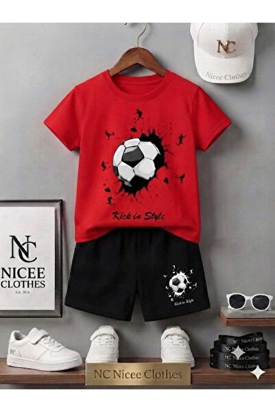 NC Nicee Clothes Summer Children's T-Shirt Shorts Unisex (Ball Printed)