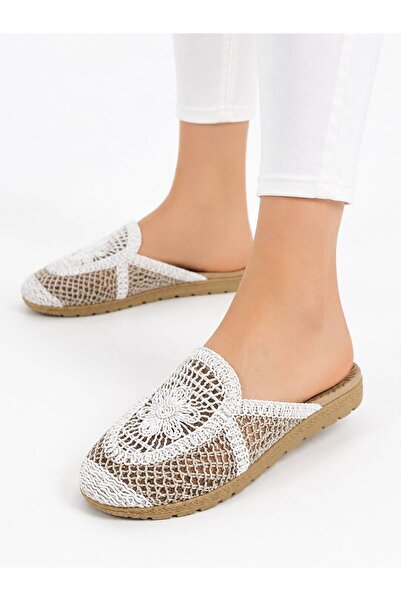 PAPUCUMUN DÜNYASI Women's Straw Knit Daily Travel Slippers Lightweight Comfor...