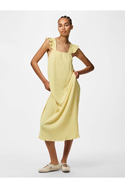 PIECES Maxikleid PCFLORA s volánovými ramínky
