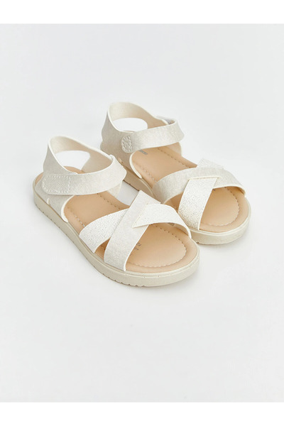 LC Waikiki Lcw Steps Beige Cross-Strapped Girls' Sandals