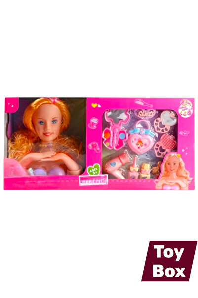 Toybox Makeup and Hair Styling Doll Head Toy Kit, Kids Pretend Play Set